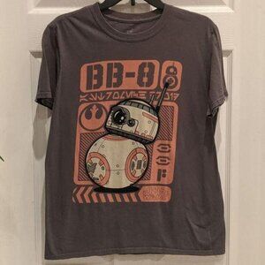 🐢Pop Tee Star Wars BB8 Adult Small Gray Short Sleeve Tee